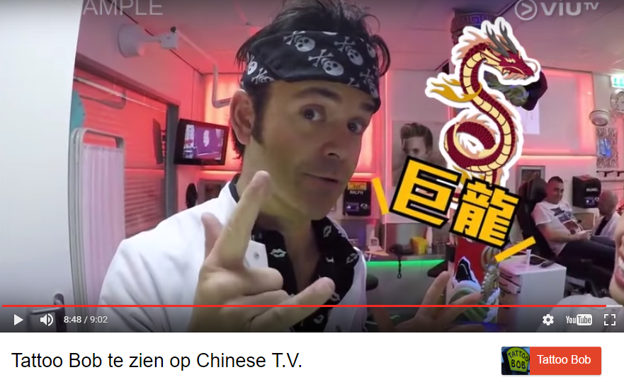 Ralph van Tattoo Bob op de Chinese TV